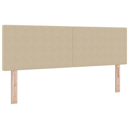 LED sengegavl med LED-lysstrimler Grågrøn 144 cm Velourstof