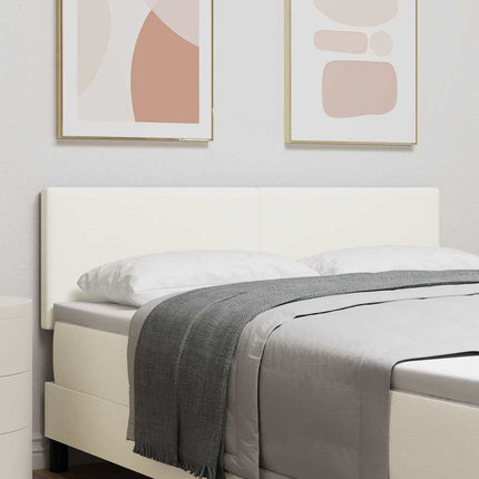 LED sengegavl med LED-lysstrimler Creme 160 cm Velourstof
