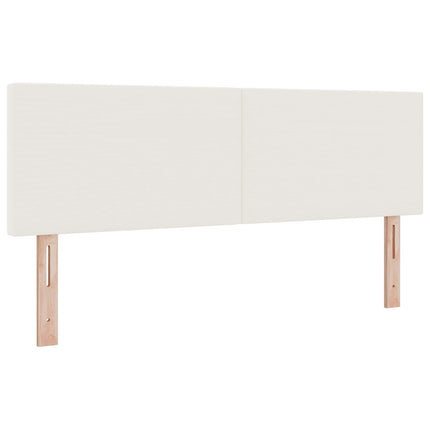 LED sengegavl med LED-lysstrimler Creme 160 cm Velourstof