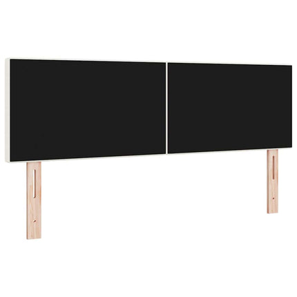 LED sengegavl med LED-lysstrimler Creme 160 cm Velourstof