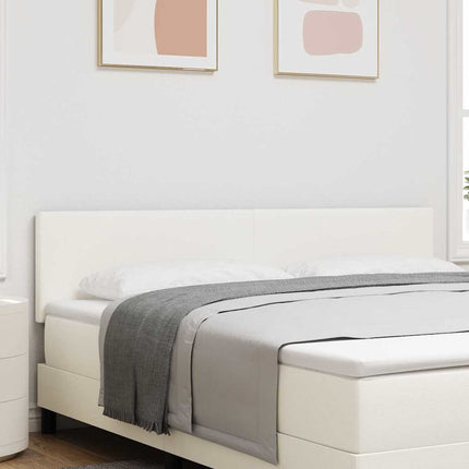 LED sengegavl med LED-lysstrimler Creme 180 cm Velourstof