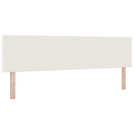 LED sengegavl med LED-lysstrimler Creme 180 cm Velourstof