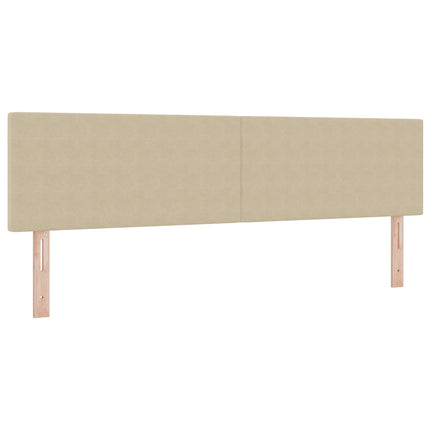 LED sengegavl med LED-lysstrimler Grågrøn 180 cm Velourstof
