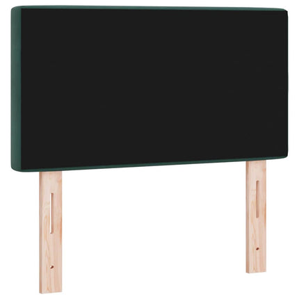 LED sengegavl med LED-lysstrimler Mørkegrøn 80 cm Fløjl