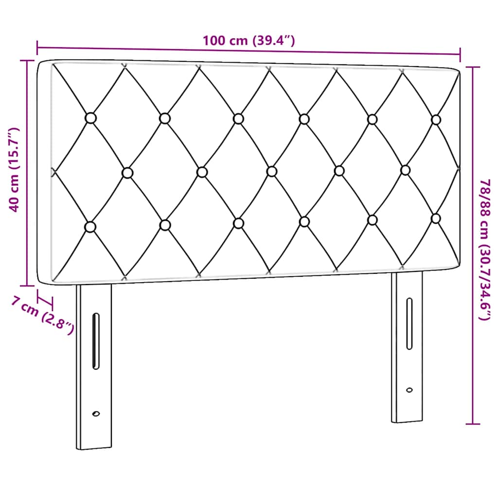 LED sengegavl med LED -strimmellys Sort 100 cm Polyester