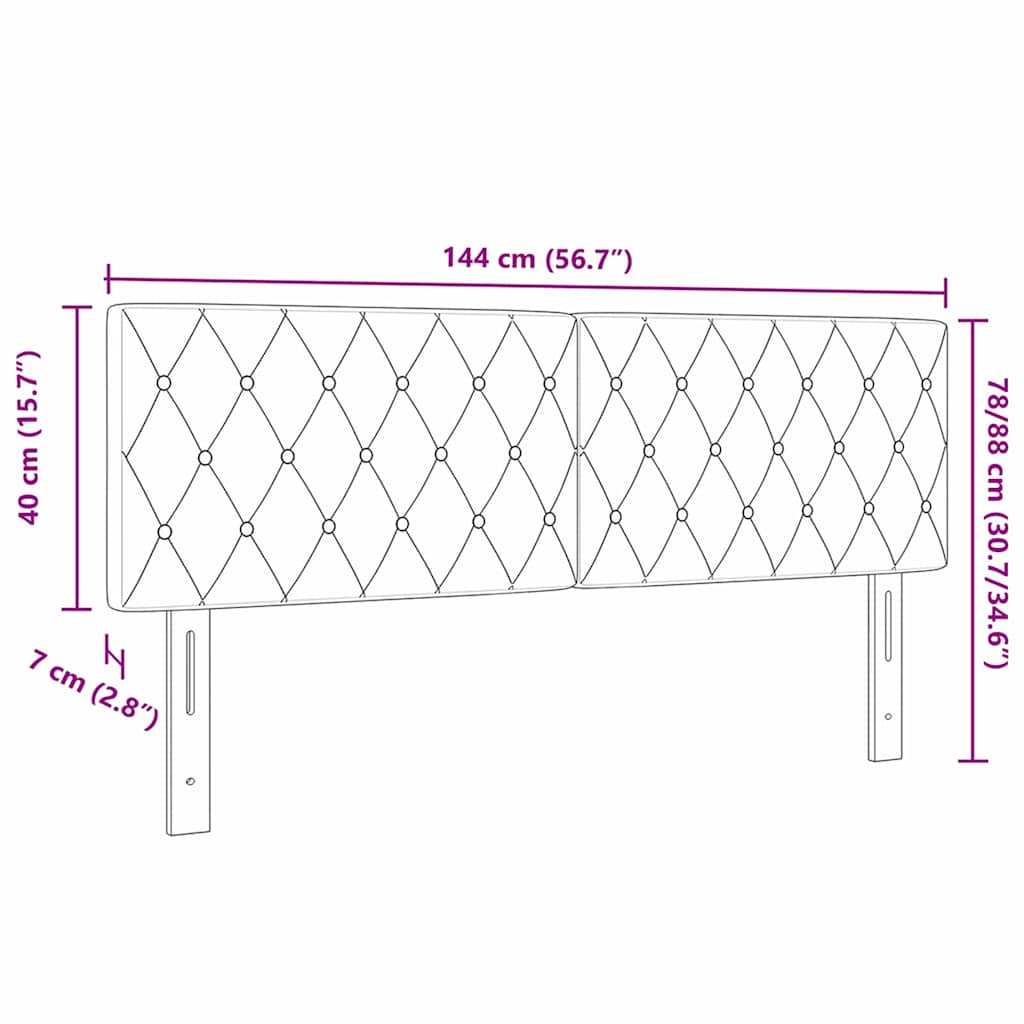 LED sengegavl med LED -strimmellys Mørkegrøn 144 cm Polyester