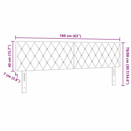 LED sengegavl med LED-lysstrimler Lysegrå 160 cm Fløjl