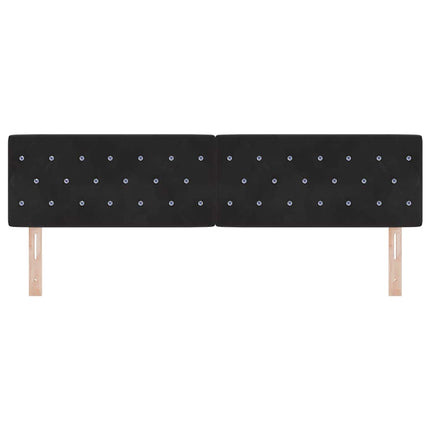 LED sengegavl med LED-lysstrimler Sort 180 cm Fløjl