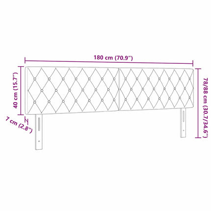 LED sengegavl med LED-lysstrimler Mørkegrøn 180 cm Fløjl