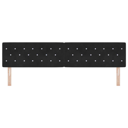 LED sengegavl med LED-lysstrimler Sort 200 cm Fløjl