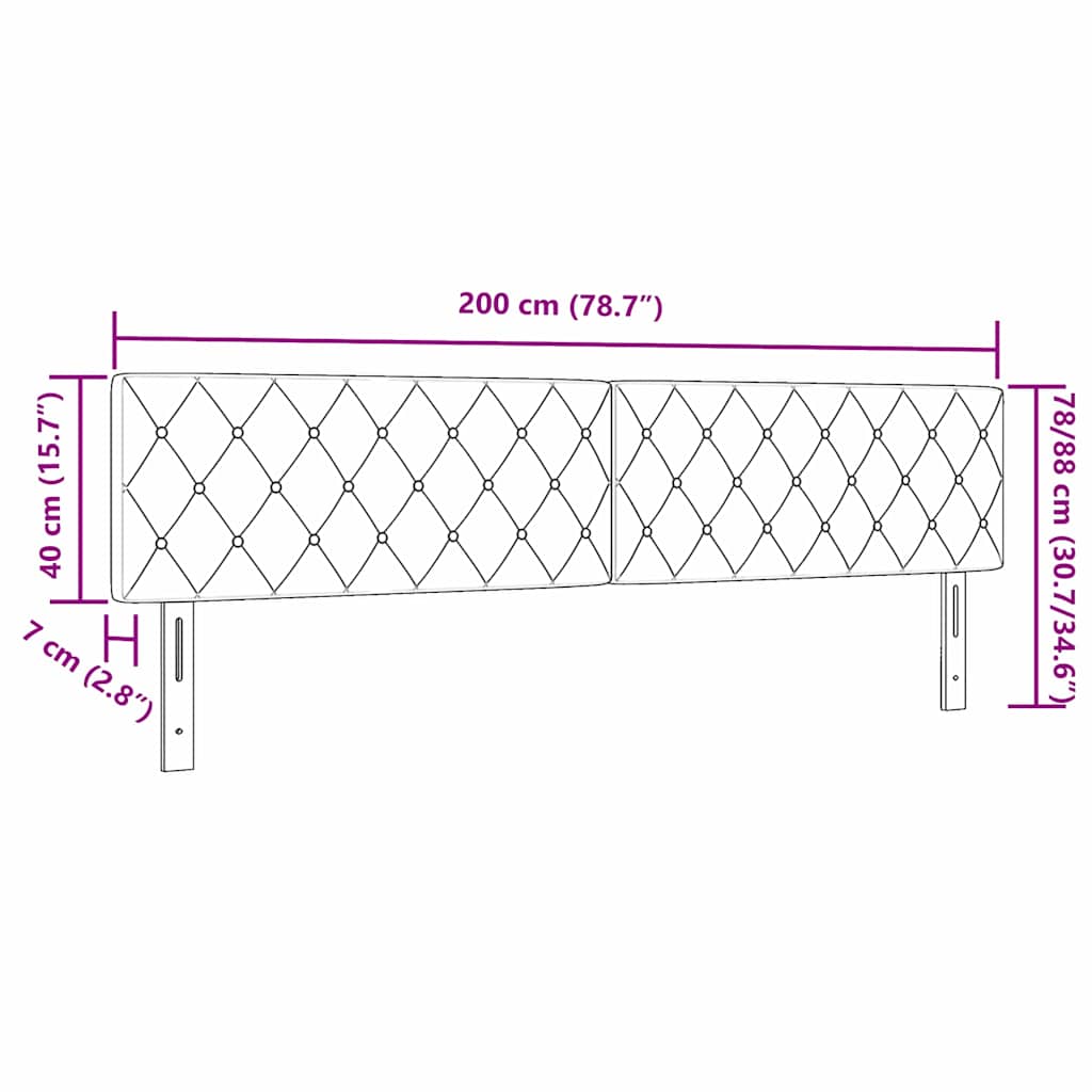 LED sengegavl med LED -strimmellys Mørkegrøn 200 cm Polyester