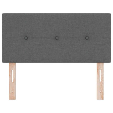 LED sengegavl med LED-lysstrimler Mørkegrå 80 cm Stof