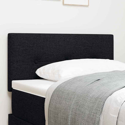 LED sengegavl med LED-lysstrimler Sort 90 cm Stof