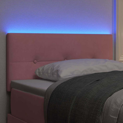 LED sengegavl med LED-lysstrimler Lyserød 90 cm Fløjl