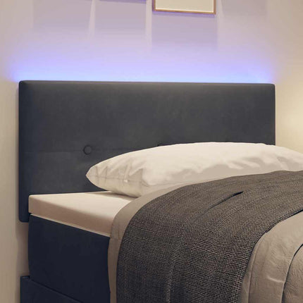 LED sengegavl med LED-lysstrimler Grå 100 cm Fløjl