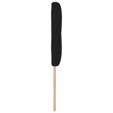 LED sengegavl med LED-lysstrimler Sort 144 cm Stof