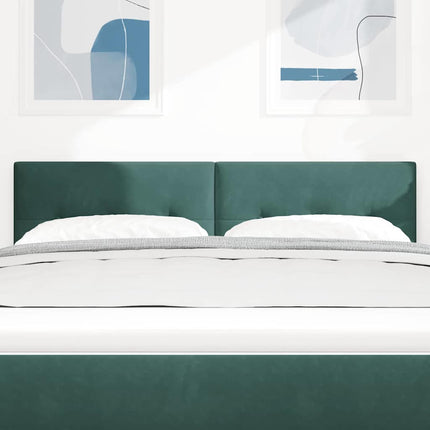 LED sengegavl med LED-lysstrimler Grøn 144 cm Fløjl