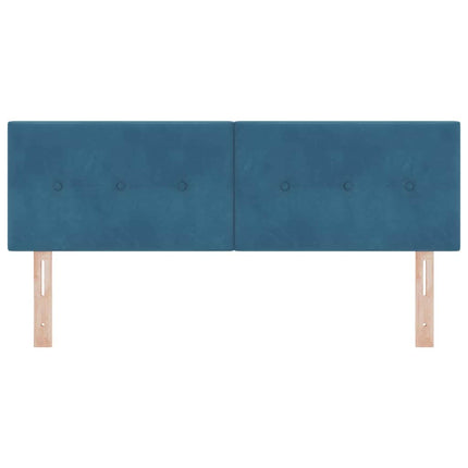 LED sengegavl med LED-lysstrimler Blå 144 cm Fløjl