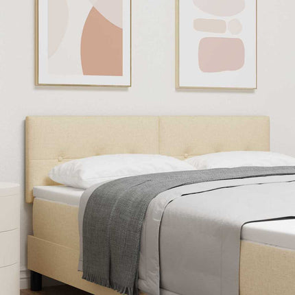 LED sengegavl med LED-lysstrimler Creme 160 cm Stof