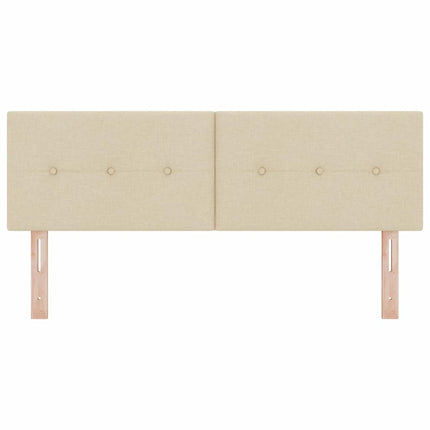 LED sengegavl med LED-lysstrimler Creme 160 cm Stof