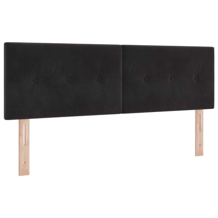 LED sengegavl med LED-lysstrimler Sort 160 cm Fløjl