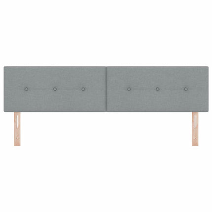 LED sengegavl med LED-lysstrimler Lysegrå 180 cm Stof