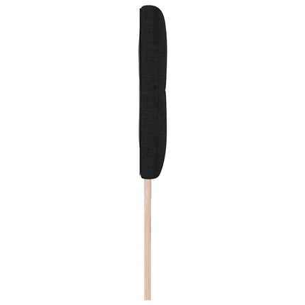 LED sengegavl med LED-lysstrimler Sort 180 cm Stof