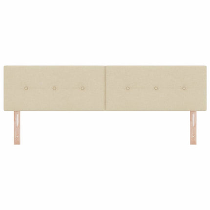 LED sengegavl med LED-lysstrimler Creme 180 cm Stof