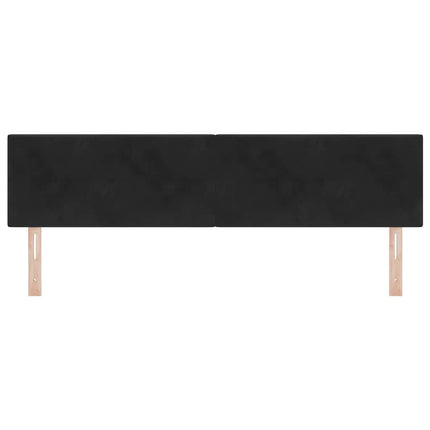 LED sengegavl med LED-lysstrimler Sort 180 cm Fløjl