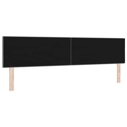 LED sengegavl med LED-lysstrimler Lysegrå 200 cm Stof