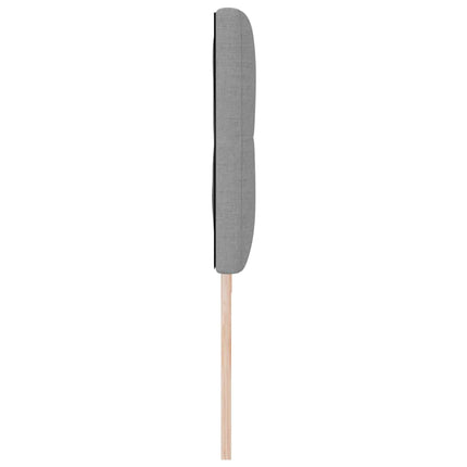 LED sengegavl med LED-lysstrimler Lysegrå 200 cm Stof