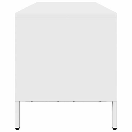 tv-bord 202x39x43,5 cm koldvalset stål hvid