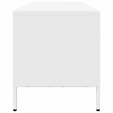 tv-bord 202x39x43,5 cm koldvalset stål hvid