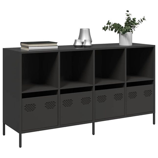 skænk 135x39x73,5 cm koldvalset stål sort