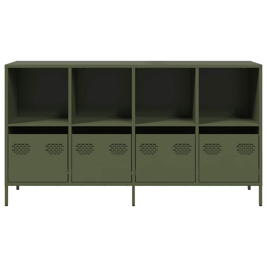 skab 135x39x73,5 cm koldvalset stål olivengrøn