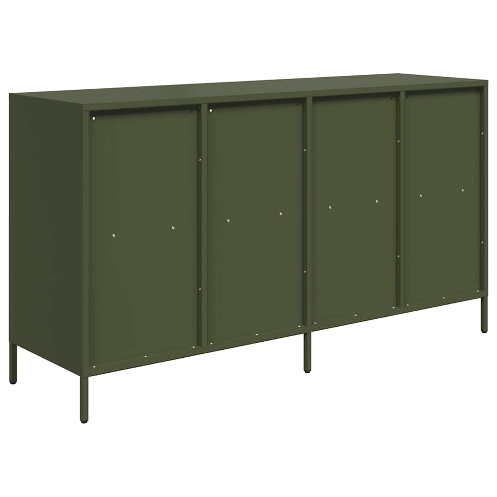 skab 135x39x73,5 cm koldvalset stål olivengrøn