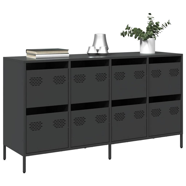 skænk 135x39x73,5 cm koldvalset stål sort