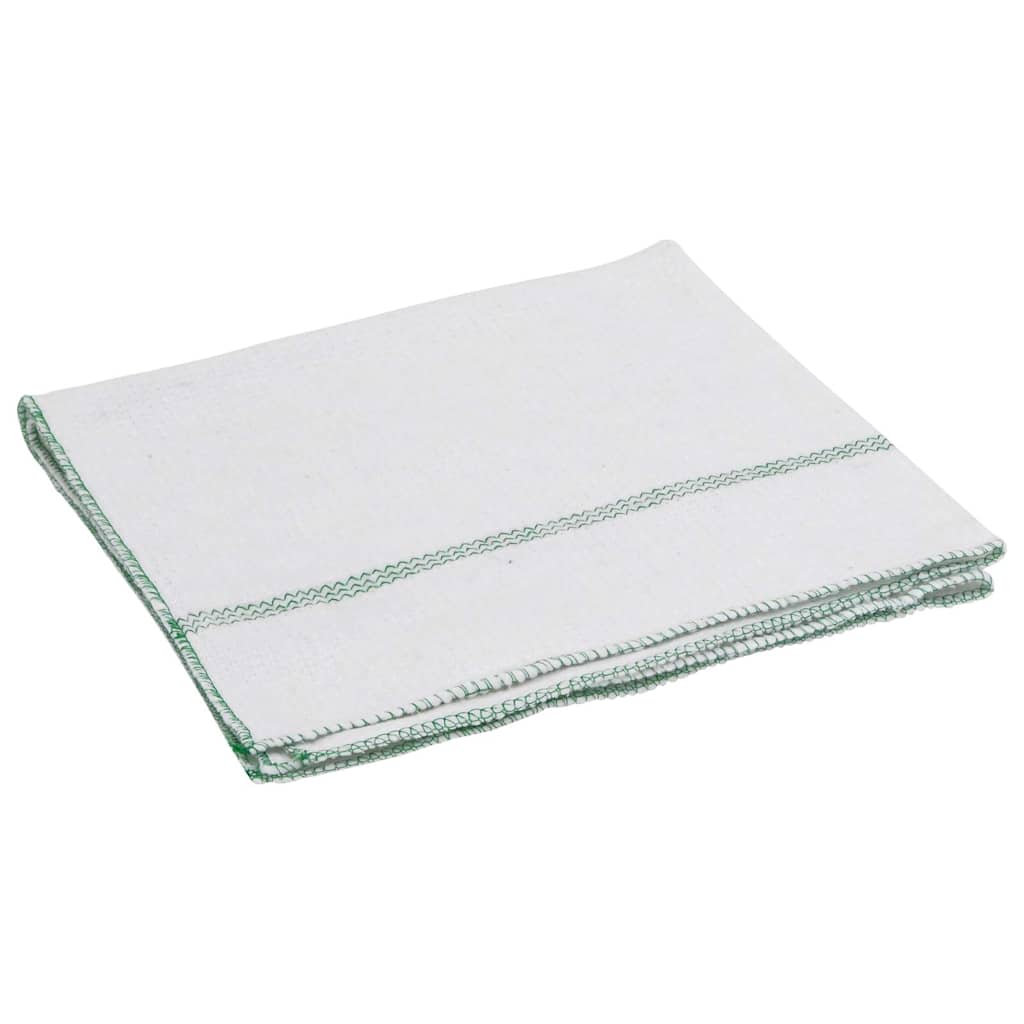 rengøringsklude 50 stk. 50x60 cm hvid med grønne striber