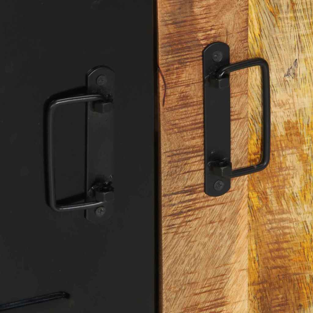 Badeværelsesmøbel sæt 2 pcs Brun og sort Massivt mangotræ