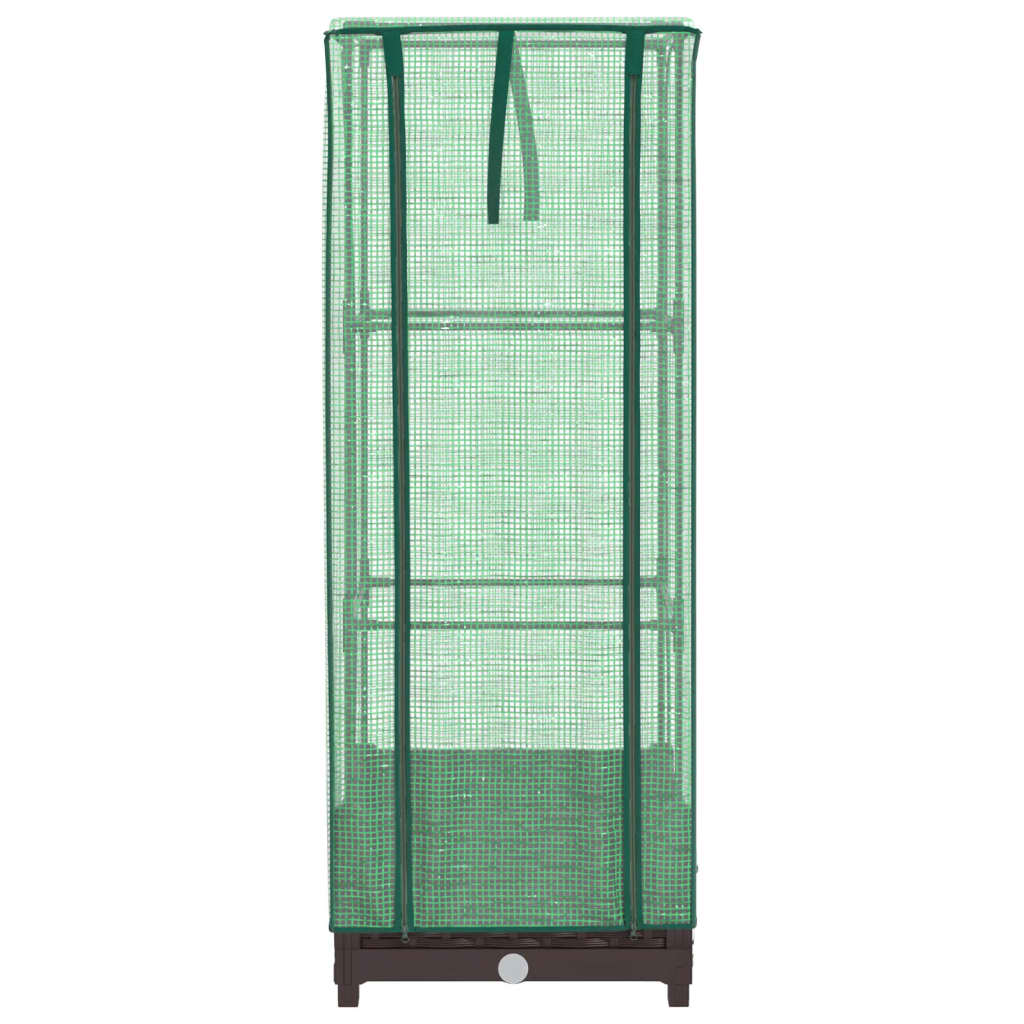 højbed med drivhusovertræk 40x40x123 cm rattan-look