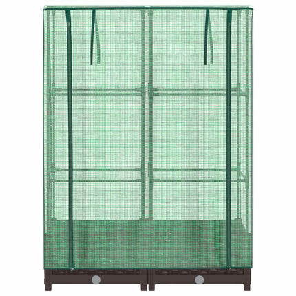 højbed med drivhusovertræk 80x40x123 cm rattan-look