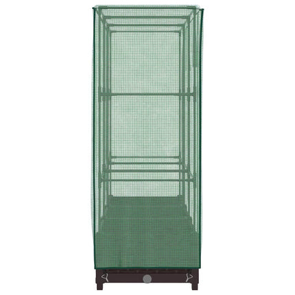 højbed med drivhusovertræk 120x40x123 cm rattan-look