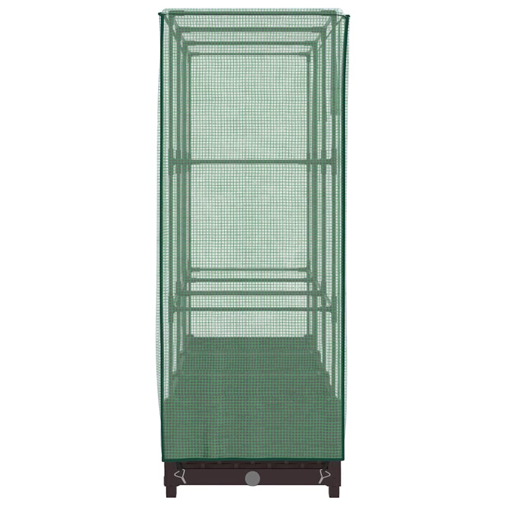 højbed med drivhusovertræk 120x40x123 cm rattan-look