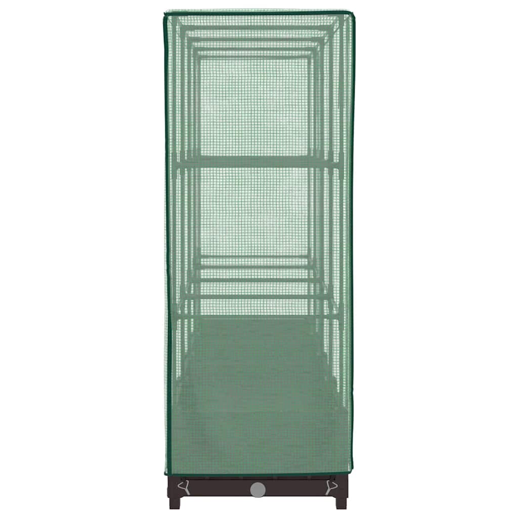 højbed med drivhusovertræk 160x40x123 cm rattan-look