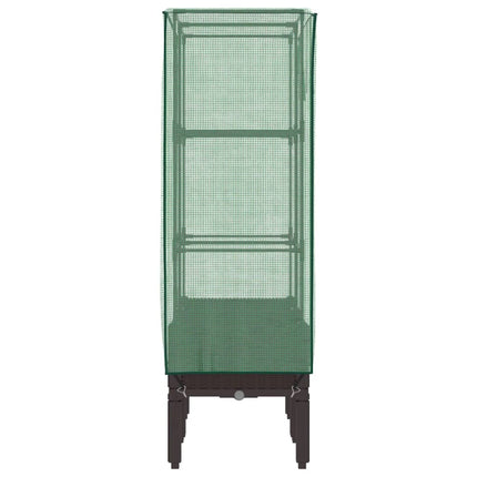 højbed med drivhusovertræk 80x40x140 cm rattan-look