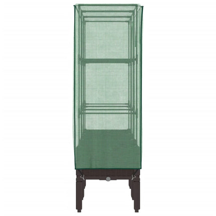 højbed med drivhusovertræk 120x40x140 cm rattan-look