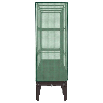 højbed med drivhusovertræk 160x40x140 cm rattan-look
