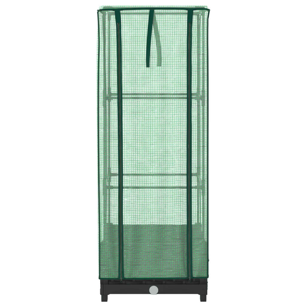 højbed med drivhusovertræk 40x40x123 cm rattan-look