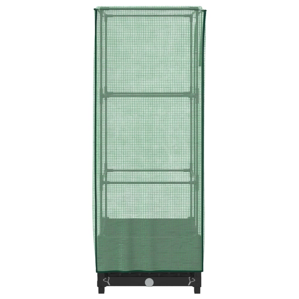 højbed med drivhusovertræk 40x40x123 cm rattan-look