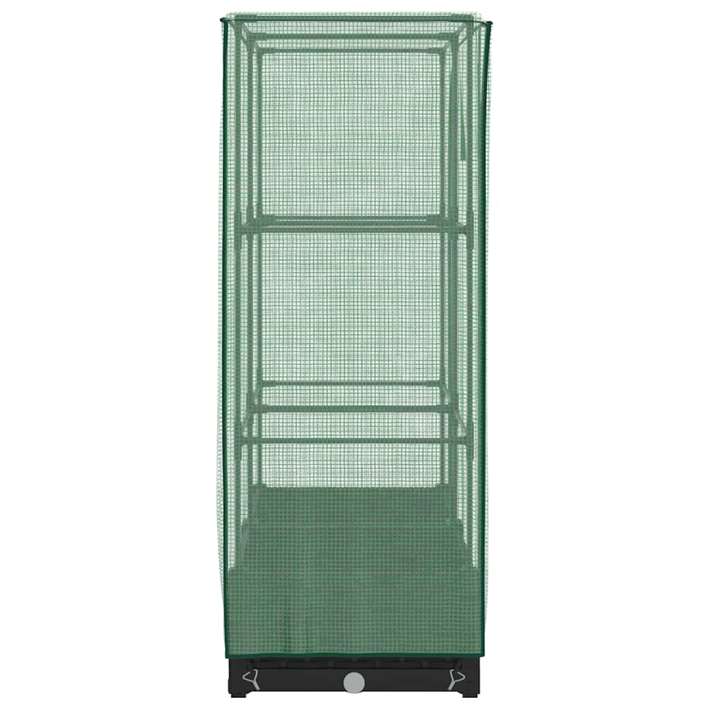 højbed med drivhusovertræk 80x40x123 cm rattan-look